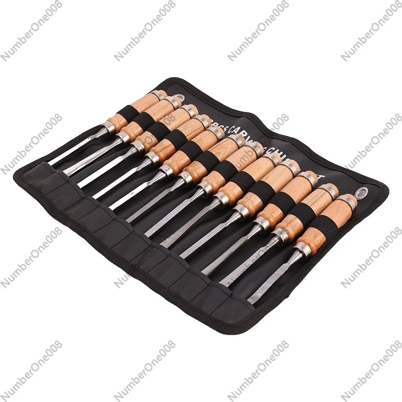 Wood Chisel Set - 12-delige set houtsnijgereedschap, professionele houtbeitelset met