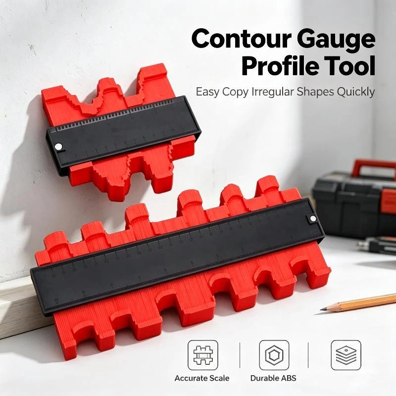 Woodworking Templates - Profielcontourmeter Niet-toxisch ABS-materiaal Vormkopieer-liniaal Nauwkeurige meetsjabloon