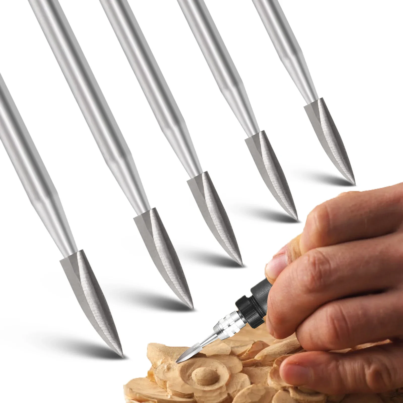 Wood Chisel Set - 5-delige roterende gereedschapsset voor houtsnijwerk -