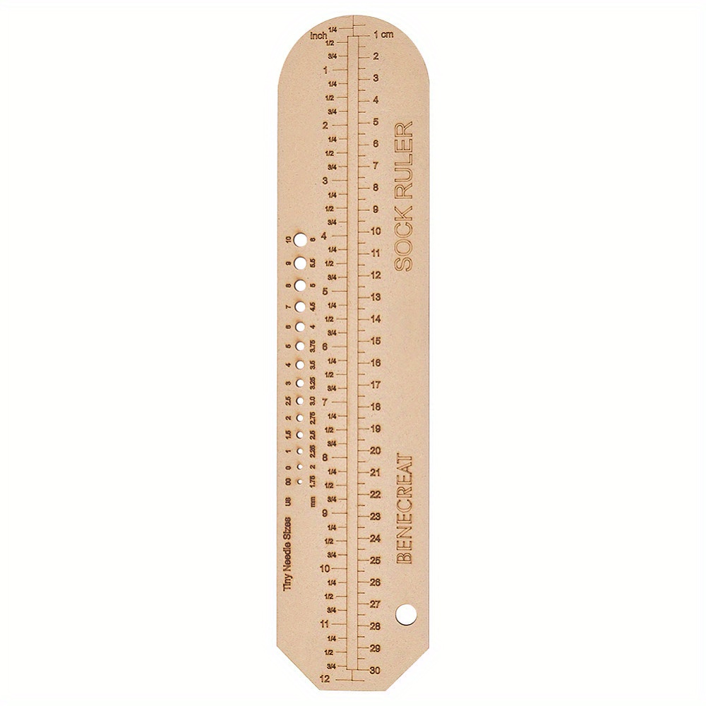 Woodworking Art - Platte 2D houten sokbreiliniaal Duurzaam houten