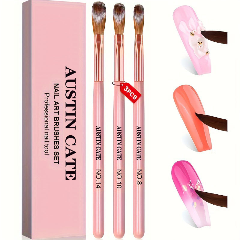 Wood Chisel Set - 3pcs Kolinsky Acryl Nagelborstel Set Maat