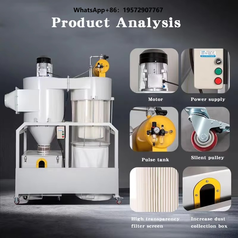 Woodworking Dust Collector - Nieuwe 5-delige draagbare cycloonstofafscheider voor houtbewerking