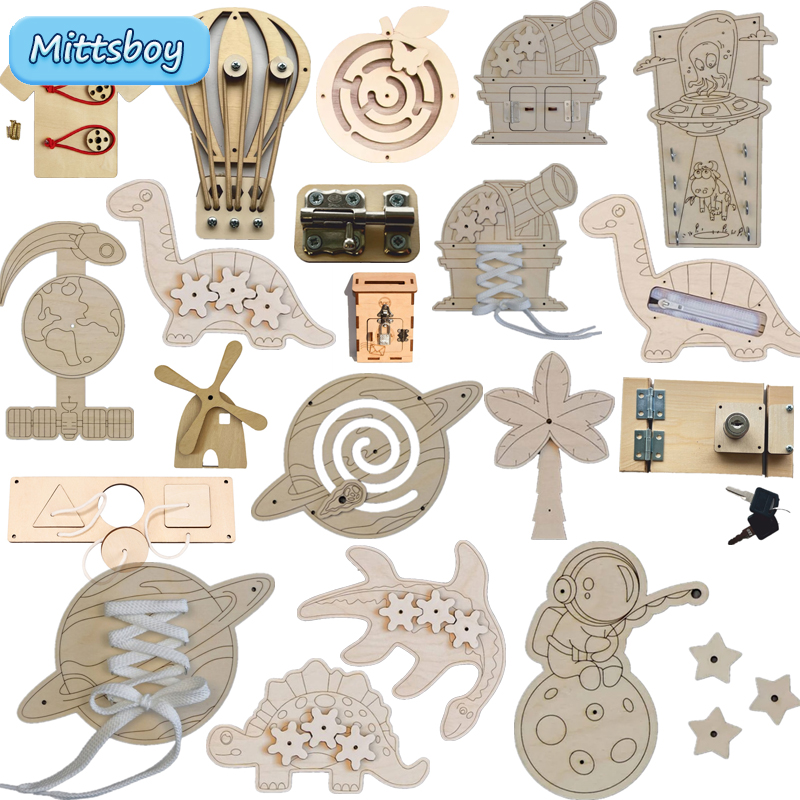 Woodworking Usa - Montessori Drukke Board Accessoires Houten Speelgoed