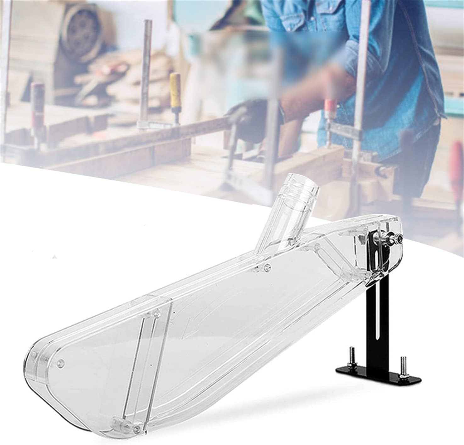 Vacuum Woodworking - Beschermhoes voor houtbewerkingstafelzaag Transparante stofafzuigkap voor