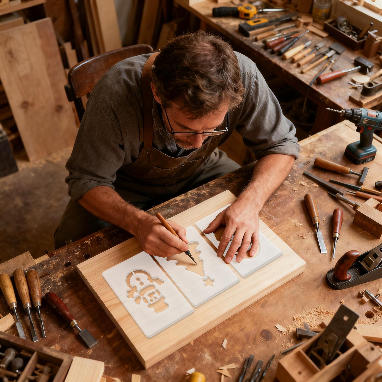 Kerst stencil draagbare houtbe - Woodworking Templates recensie en prijs