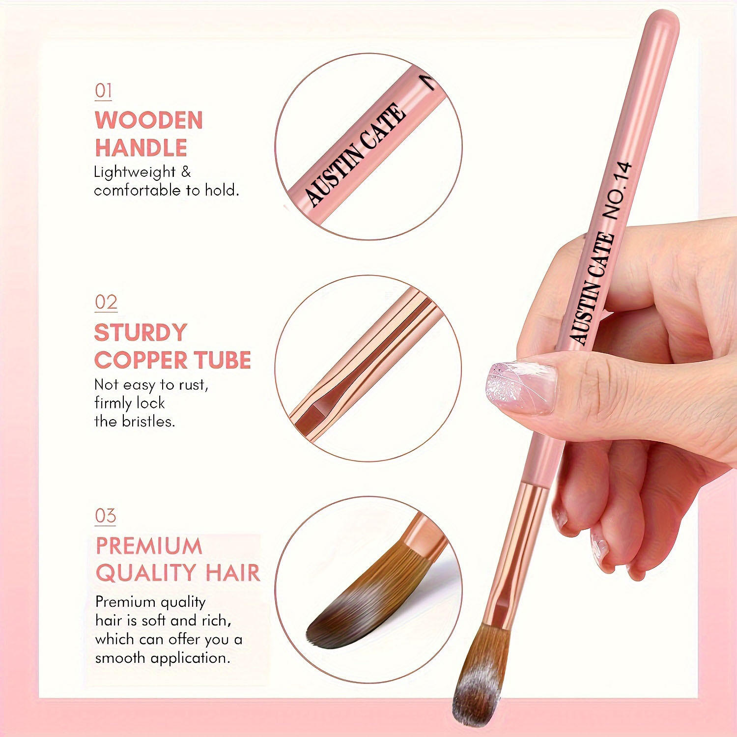 3pcs Kolinsky Acryl Nagelborst - Wood Chisel Set recensie en prijs