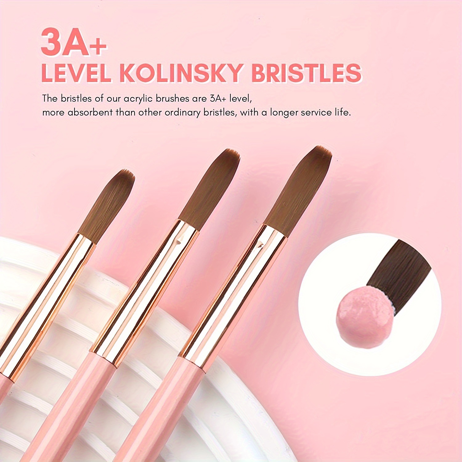 3pcs Kolinsky Acryl Nagelborst - Wood Chisel Set recensie en prijs