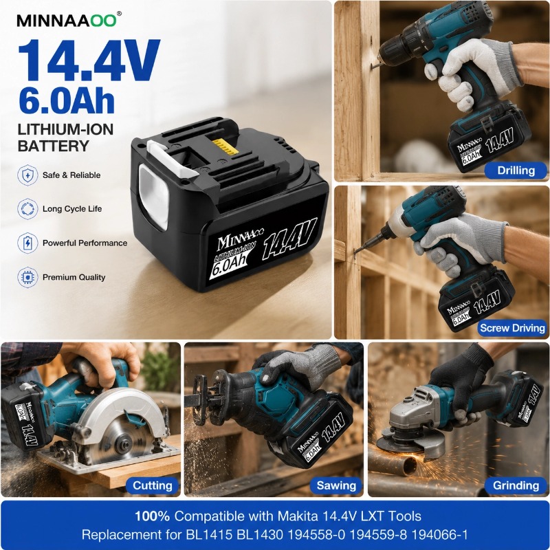 Voor Makita 14.4V 6.0Ah 5.0Ah  - Makita Drill Hp1640 recensie en prijs
