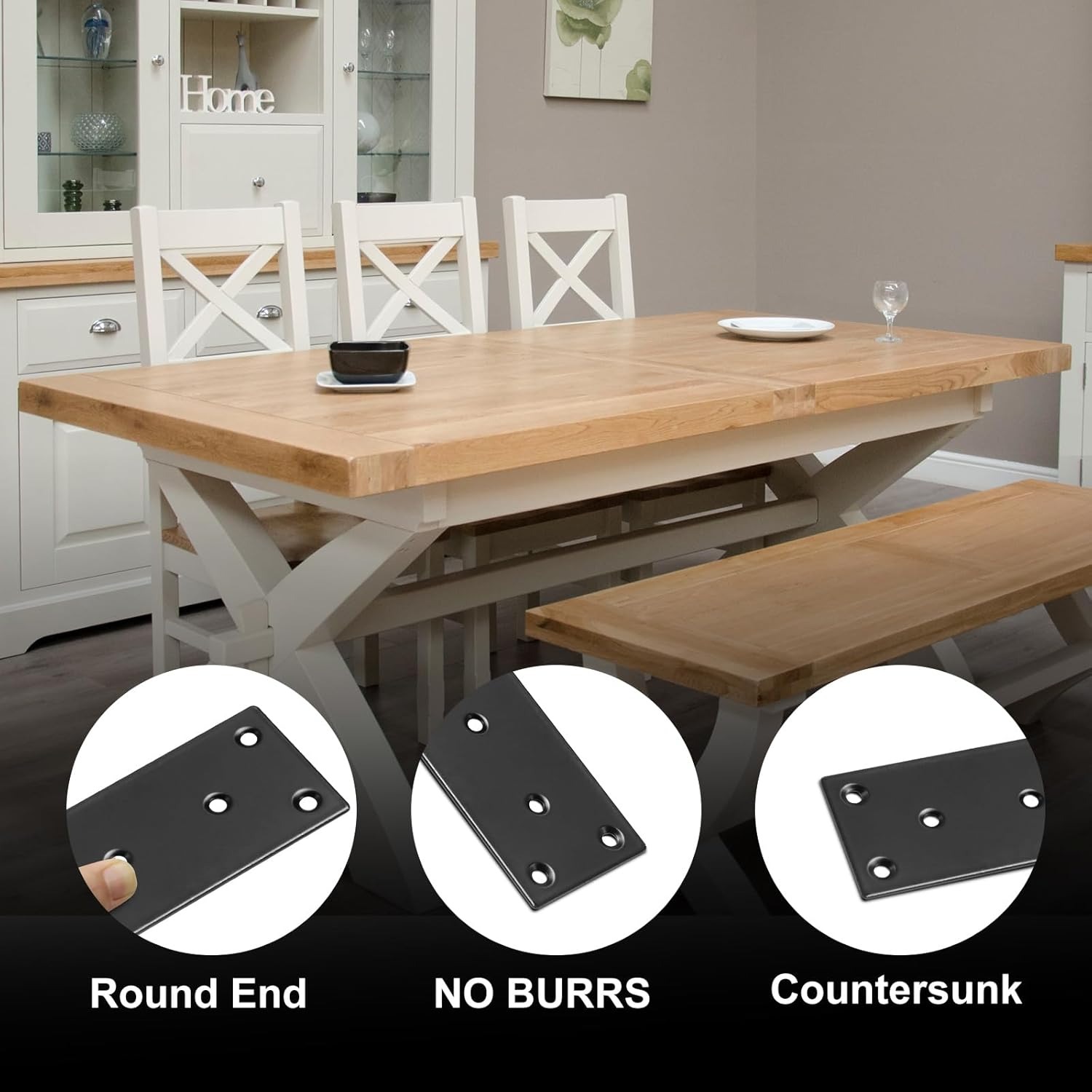 Platte rechte beugel, zwarte p - Woodworking X Brace recensie en prijs